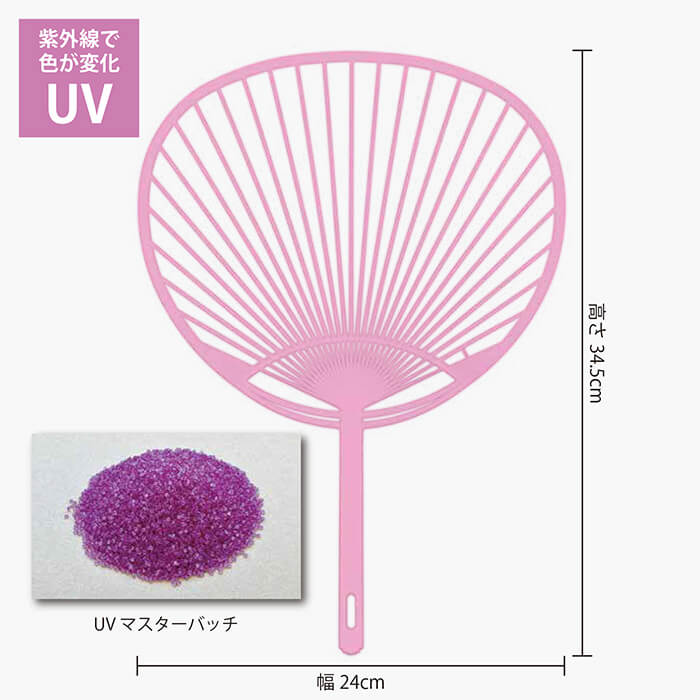 紫外線で色が変化　UV